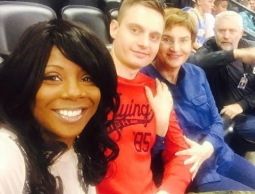 Nemanja Jokic with his family to support Nikola Jokic game.